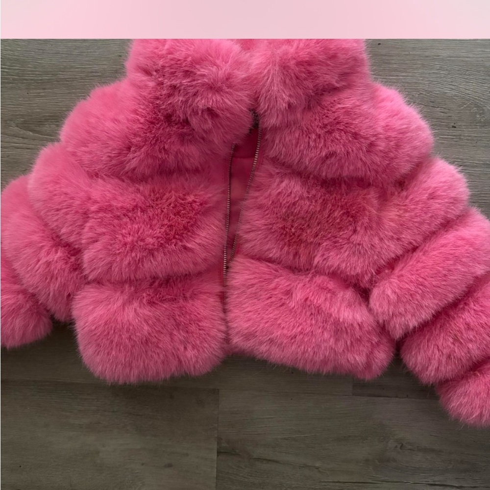 AKIRA Kids Pink Fluffy Puffer Jacket